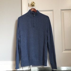 J. Crew 3/4 Zip Blue Sweater
